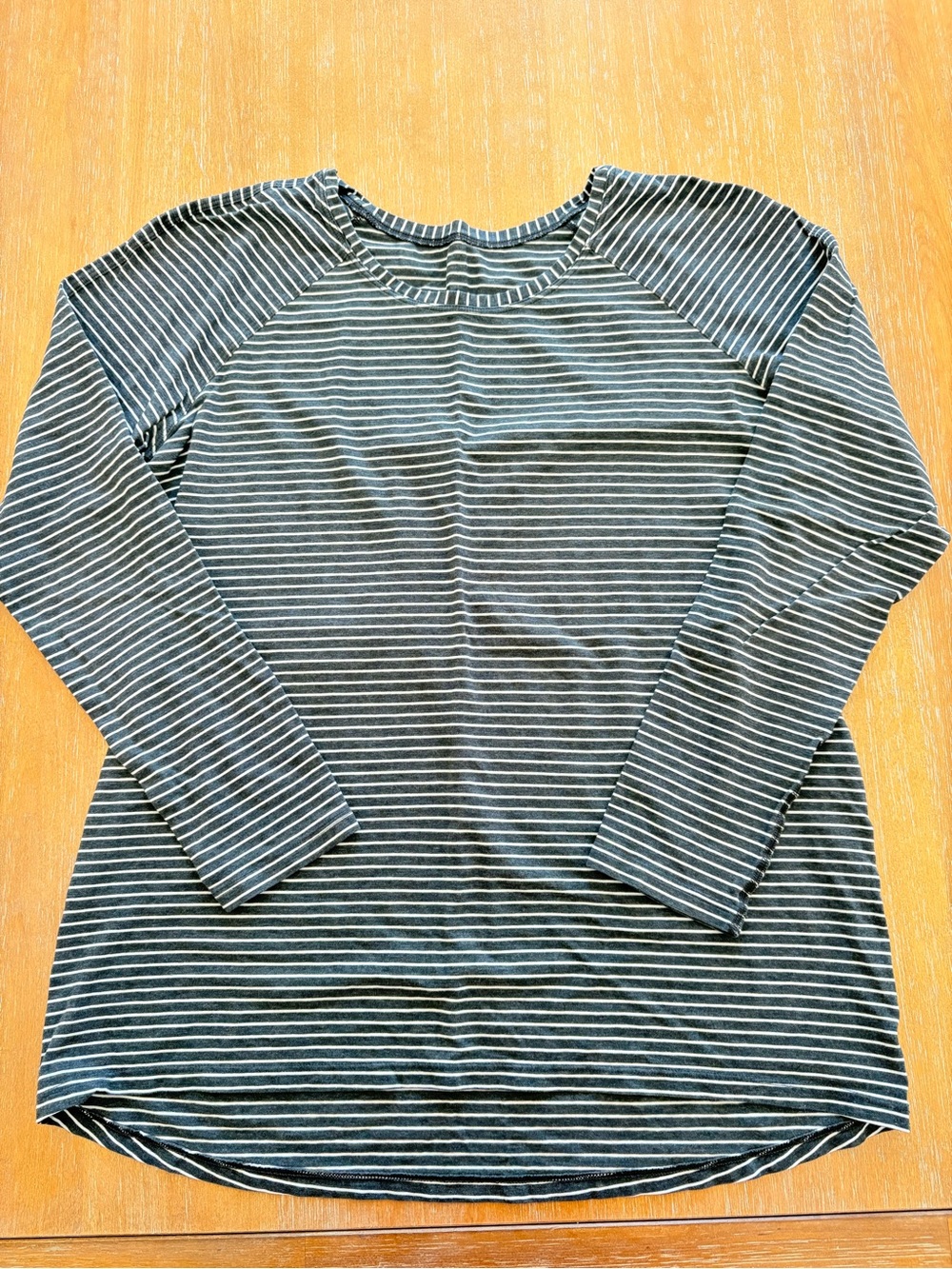 lululemon athletica Black and White Striped Long-Sleeve Top
